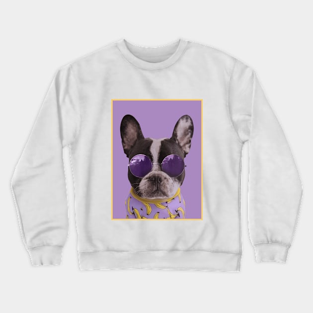 cute picture for french puppy Crewneck Sweatshirt by American VIP